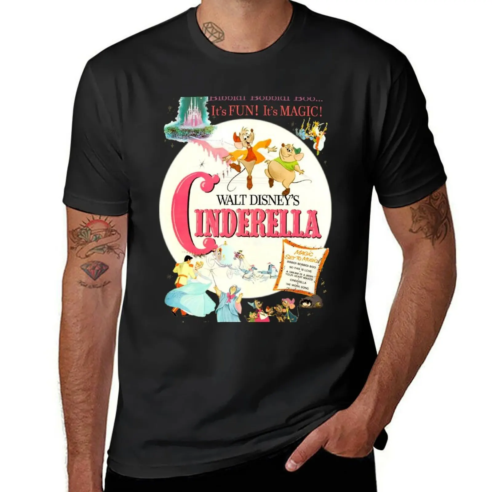 Cinderella - Vintage Poster T-Shirt vintage boys animal print shirts graphic tees hippie clothes designer t shirt men