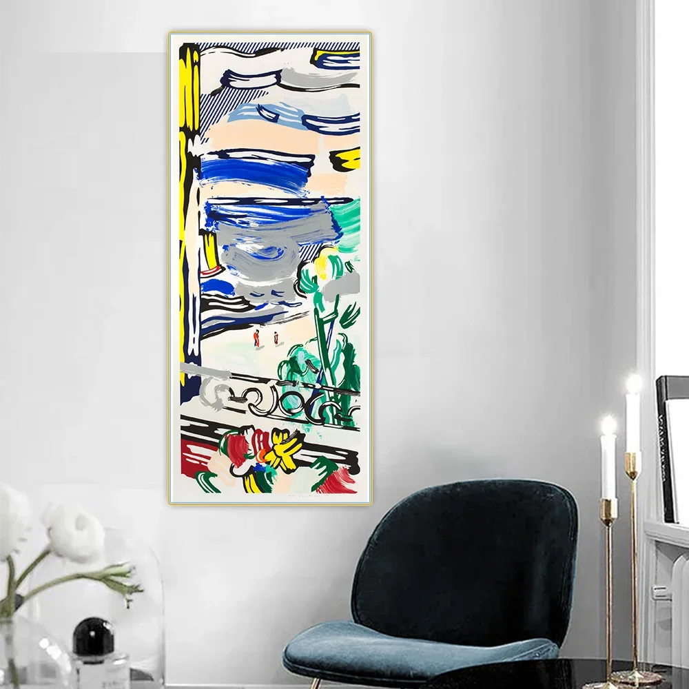 Roy Lichtenstein《View from a window》Pop art Canvas Oil Painting Art Poster Picture Wall Background Decor Home Decoration