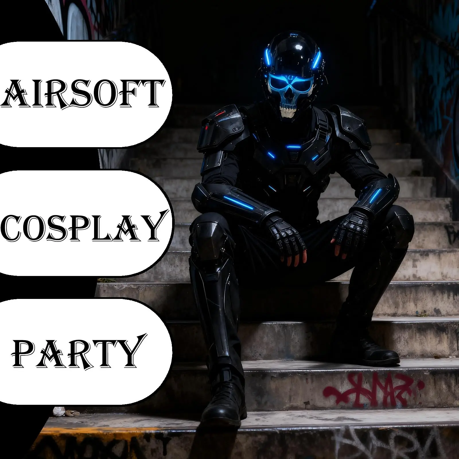 قناع قوطي الخيال العلمي المستقبلي، قناع واقٍ لكامل الوجه من Airsoft Skull، زي الهالوين التنكري مناسب للرياضات الخارجية CS #3