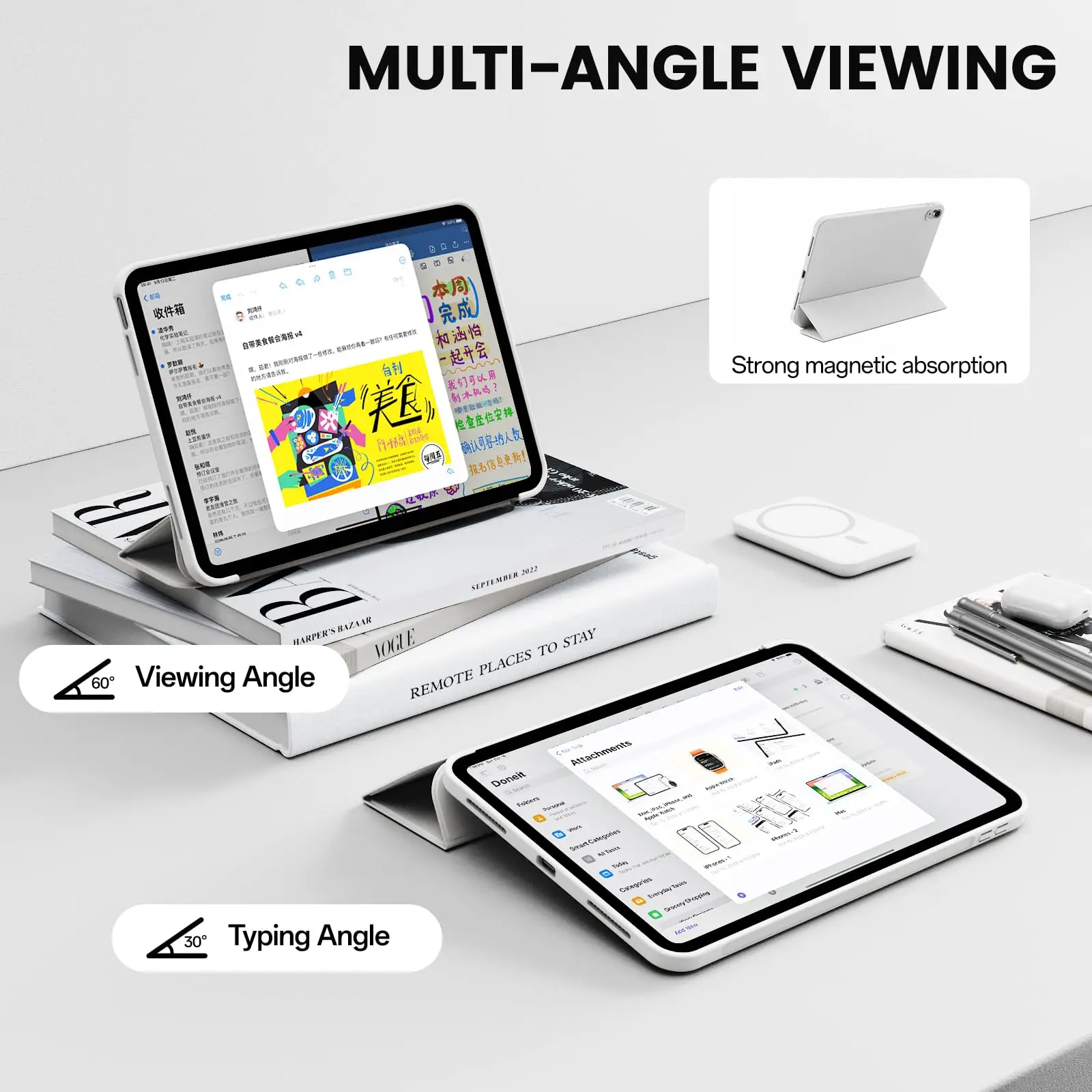 Für Apple iPad Air Pro Mini 1 2 3 4 5 6 7 8 9 11 7.9 8.3 10.2 10.5 10.9 11 6., 7., 8., 9., 10., 11. Generation Flip Smart Cover – Detail 6