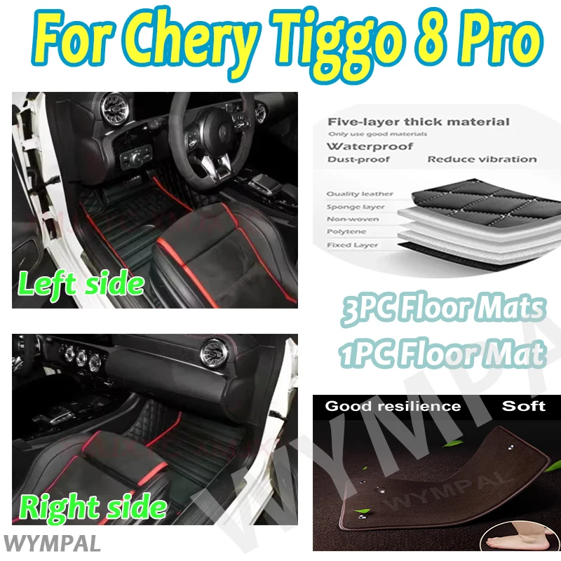 

Luxury Car Floor Mats For Chery Tiggo 8 Pro Five Seats 2022-2024 Custom Auto Foot Pads Automobile Carpet Cover Interior mats