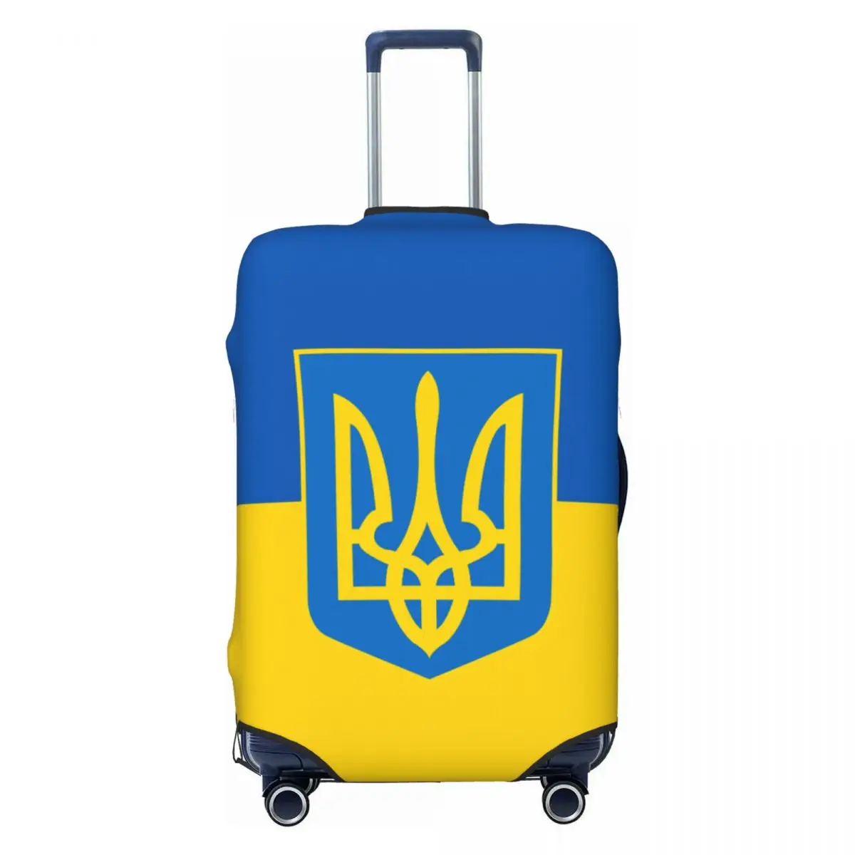 

Custom Coat Of Arms Ukraine Flag Suitcase Cover Dust Proof Ukrainian Emblem Trident Luggage Protective Covers for 18-32 inch