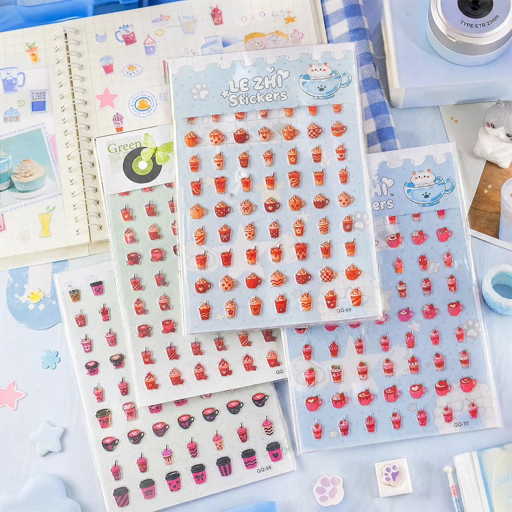 Coffee Tea Journal - LEZHI Cute Bubble Tea Stickers Kawaii