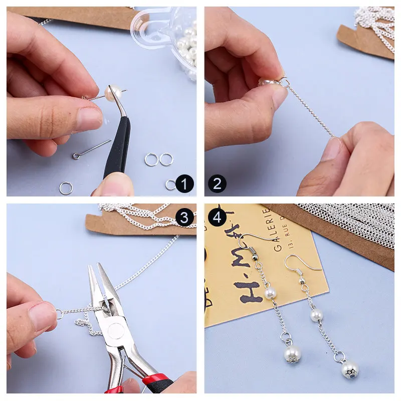 1.5 مللي متر/2.0 مللي متر النحاس ربط كابل سلسلة عدة مع 10 المشابك جراد البحر و 20 الانتقال خواتم للرجال النساء سلسلة مجوهرات DIY بها بنفسك صنع 5 أمتار #3