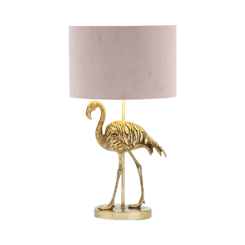 

Nordic style Flamingo Gold Table Lamp Desk Lights Decorative Lamp For Living Room Bedroom Reading Cafe Hotel Bedside Light