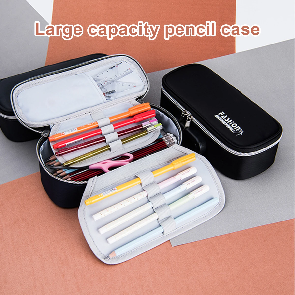 Password Lock Pencilcase Large Capacity Pencil Box Durable Solid Color Pen Holder Office Supply School Stationery