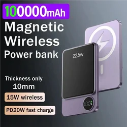 100000mAh Portable Powerbank Type C Fast Charger For Wireless Power Bank Magnetic iPhone Xiaomi Samsung All Magsafe Series Phone