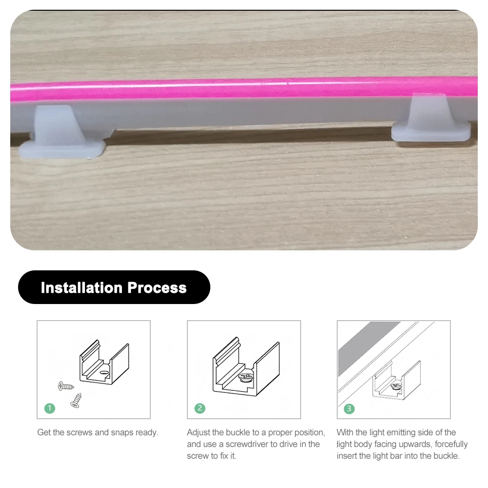 LED-Anschluss-Fix-Clips, Kunststoff-Zubehör, Montagebefestigung an der Wand, für 6 mm, 8 mm, 10 mm, 12 mm, RGB 5050 Neon-Streifenlicht, 5 Stück-100 Stück