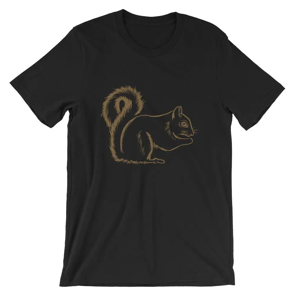 Squirrel Drawing Tattoo Style Cool Shirt | Chipmunk Animal Lover African Pygmy Pet T Lazy Costume Sarcastic Short-Sleeve Tee