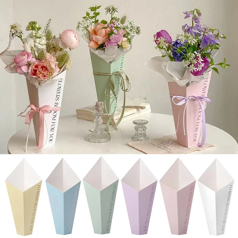 Portable Flower Boxes, Folding Rose Embracing Bucket, Florist Gift Packaging Paper Bags, Flower Arrangement Box, Wedding Decor