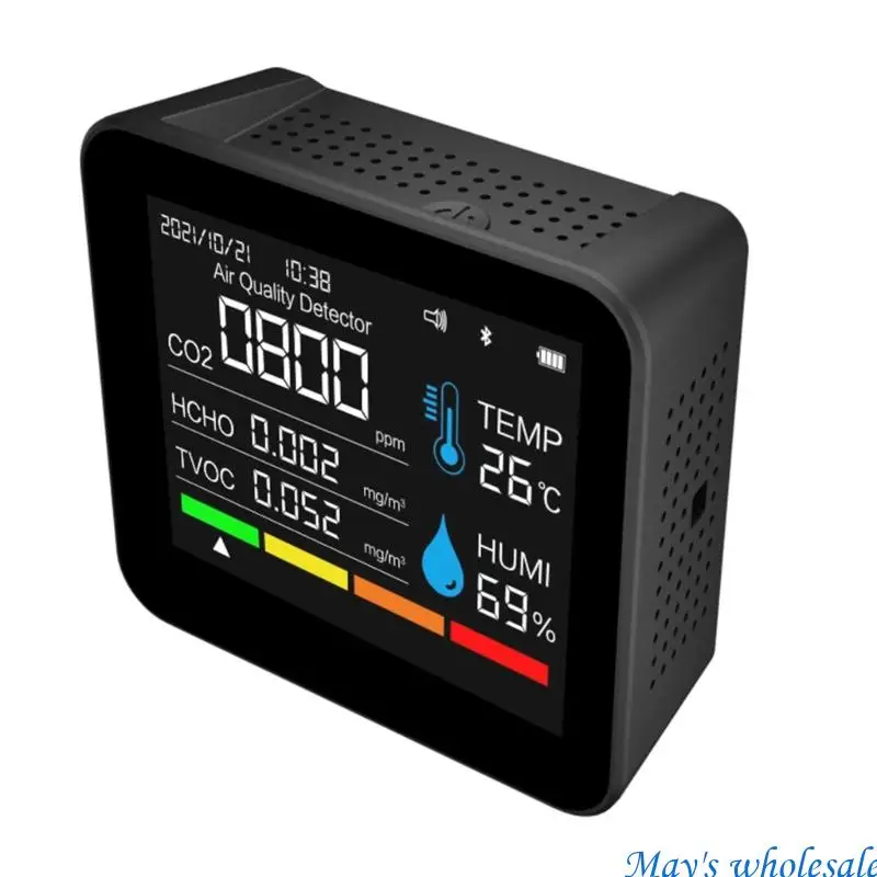 Practical Indoor Air Quality Monitor PM2.5 PM10 CO2 Formaldehyde Sensors Tester 448A