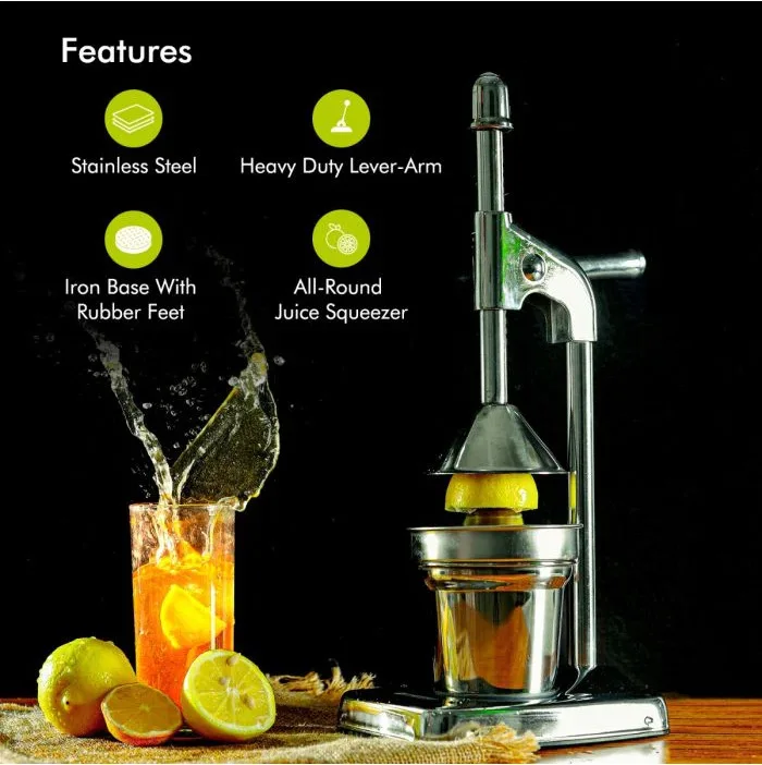 juicer, hand pressed fruit, freshly squeezed orange juice press, stall apple orange juicer