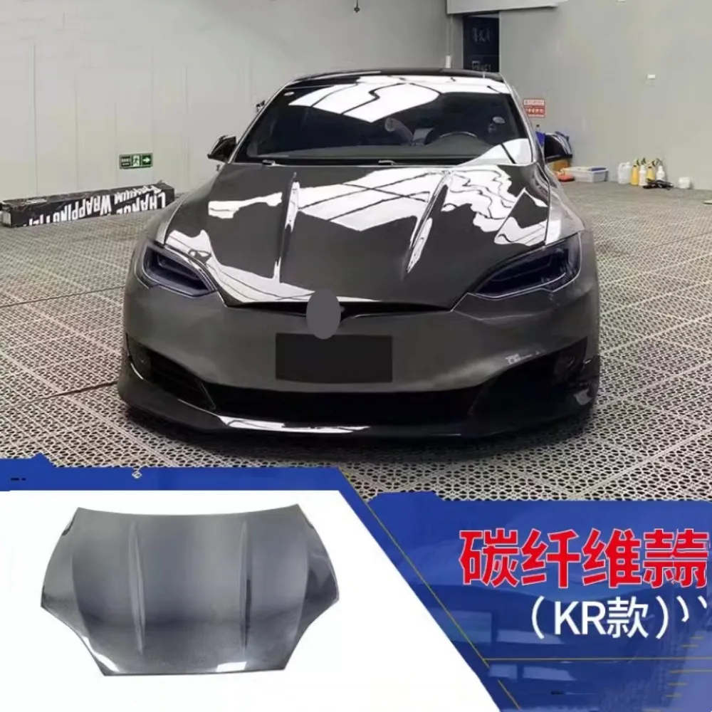 

Carbon Fiber Engine Hood Engine Cover Assembly For Tesla Model S Modified light weight New Style Auto Accessories