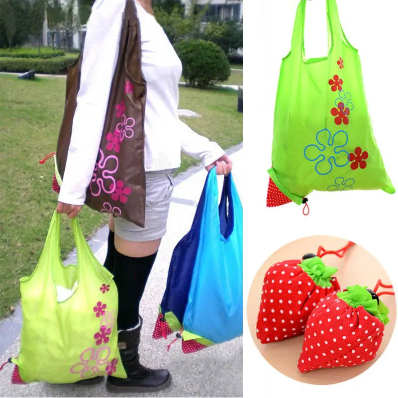 2024 Large Capacity Portable Washable Shopping Carrier,Recyclable Waterproof Foldable Printed Tote Bag Grocery Nylon Bag