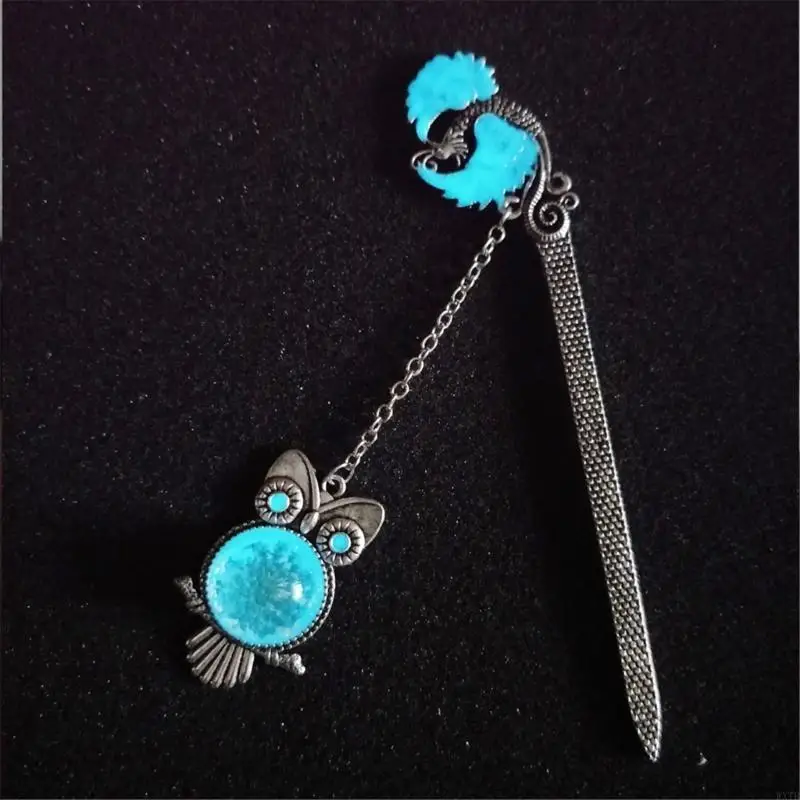 مرجعية تنين عتيقة مع قلادة متوهجة الإشارات الإشارات المعدنية لمحبي الكتب المعلمين ملحقات القراءة الكبار