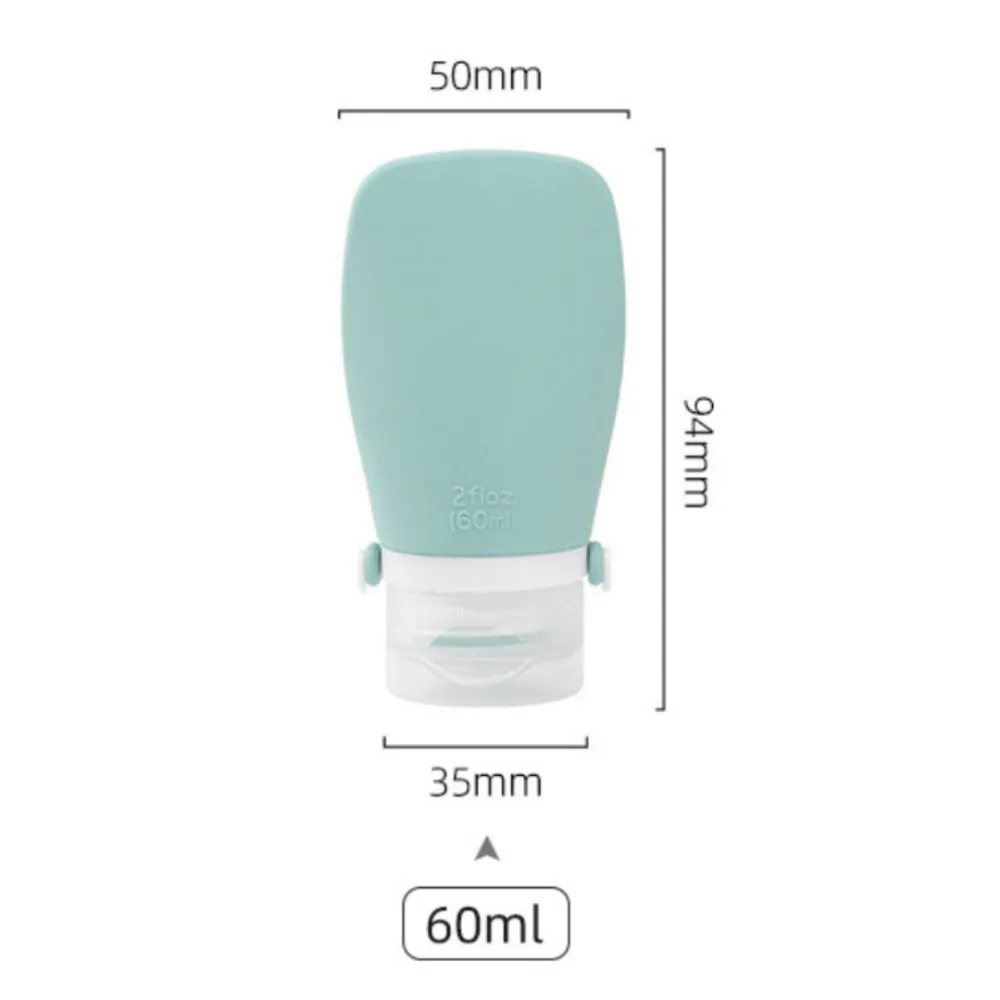 Silicone Sauce Condiment Squeeze Bottles Square Leakproof Makeup Dispensers with Bandage 60ml Cream Dispenser Outdoor Travel