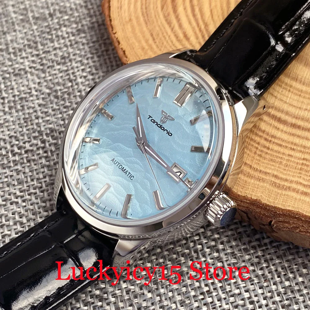 20Bar Waterpoof Tandorio 40MM White Yellow Blue Black Dial Auto Japan NH35A G Watch Men Double Dome Sapphire Crystal Screw Crown