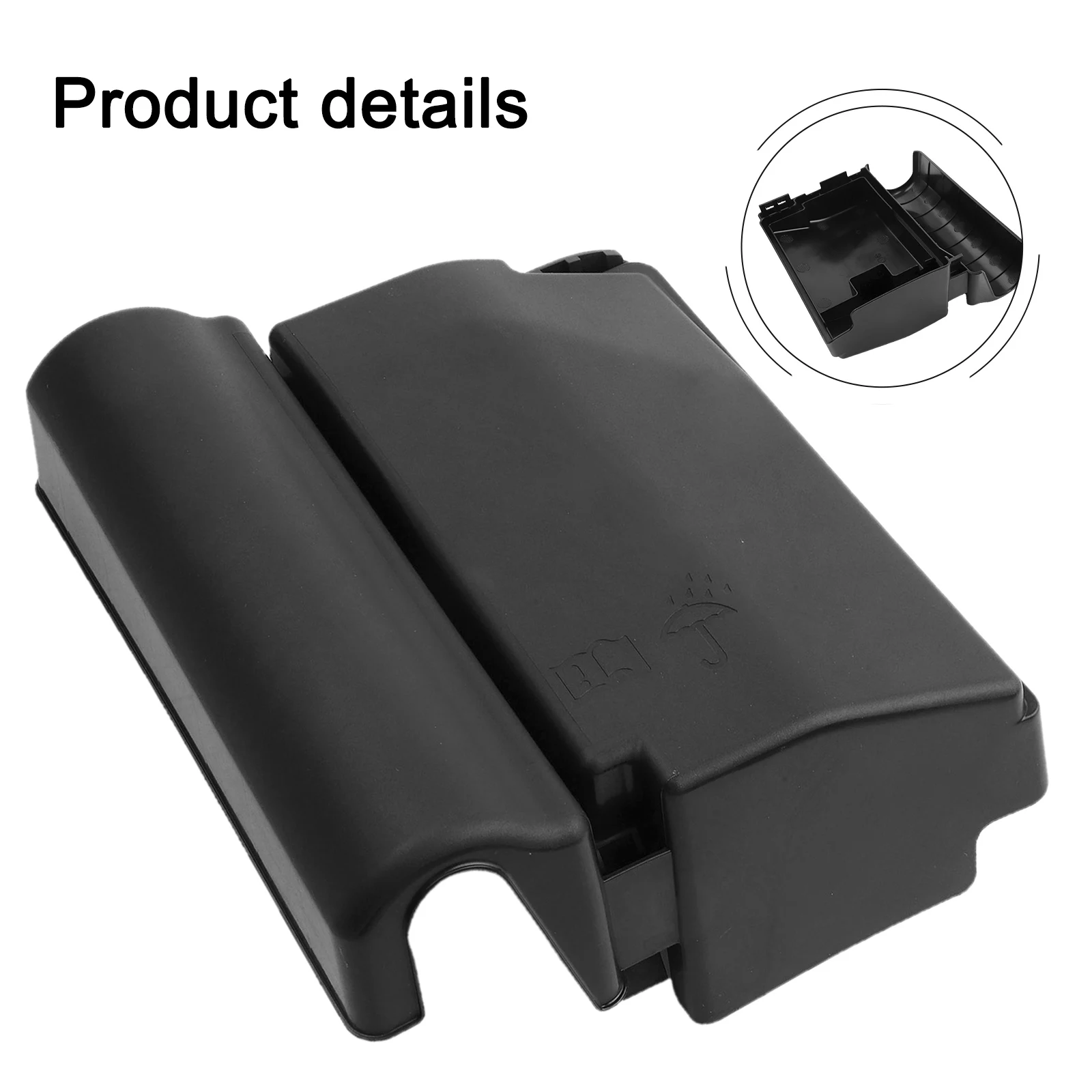 غطاء صندوق فيوز السيارة، غطاء وحدة التتابع، مادة بلاستيكية، خصائص ثابتة، لون أسود، سهل التركيب، أسود #1