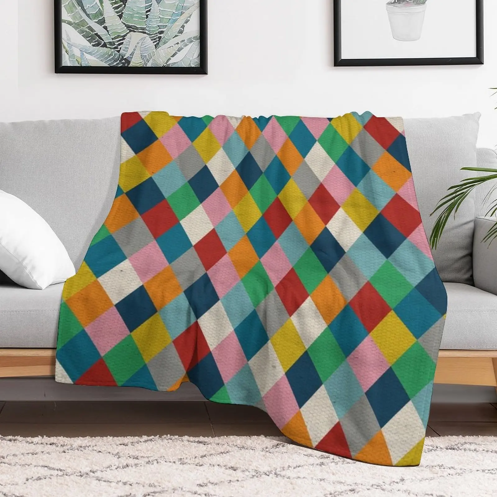 Harlequin Throw Blanket blankets ands Flannel Blankets