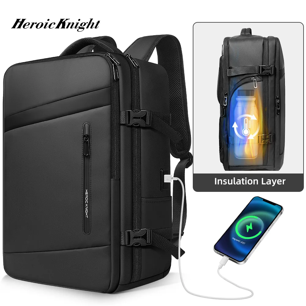 Heroic Knight Men\'s Backpack Business Travel Waterproof Large Capacity 17.3“Laptop Bag Outdoors Hiking Travel Backpack For Women