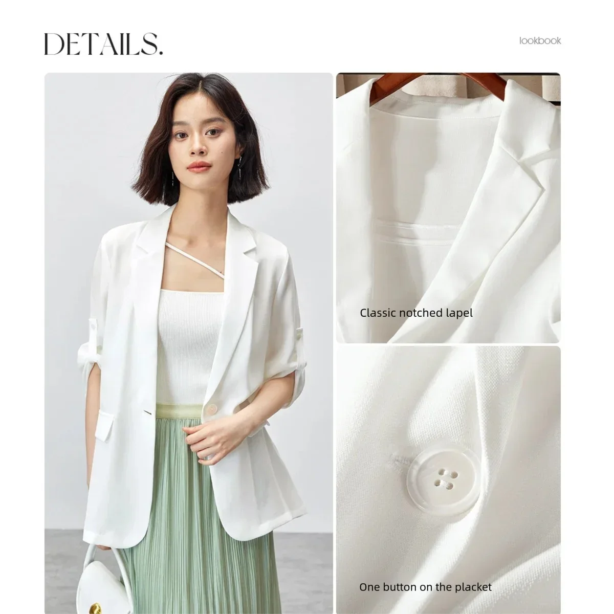 SENTUBILA Damenjacke 2026 Frühlingsschnalle an den Manschetten Reverskragen Blazer lässig solide Büro weibliche Oberbekleidung 153XC4116X