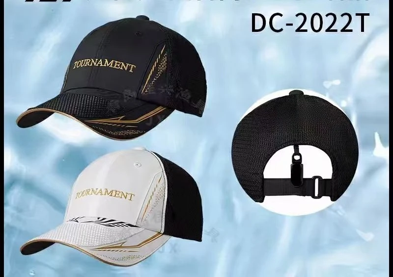 2026 New Summer DW Brand Fishing Cap for Men Sun Protection White Black Mesh Hats Breathable DC-2022T - view 3