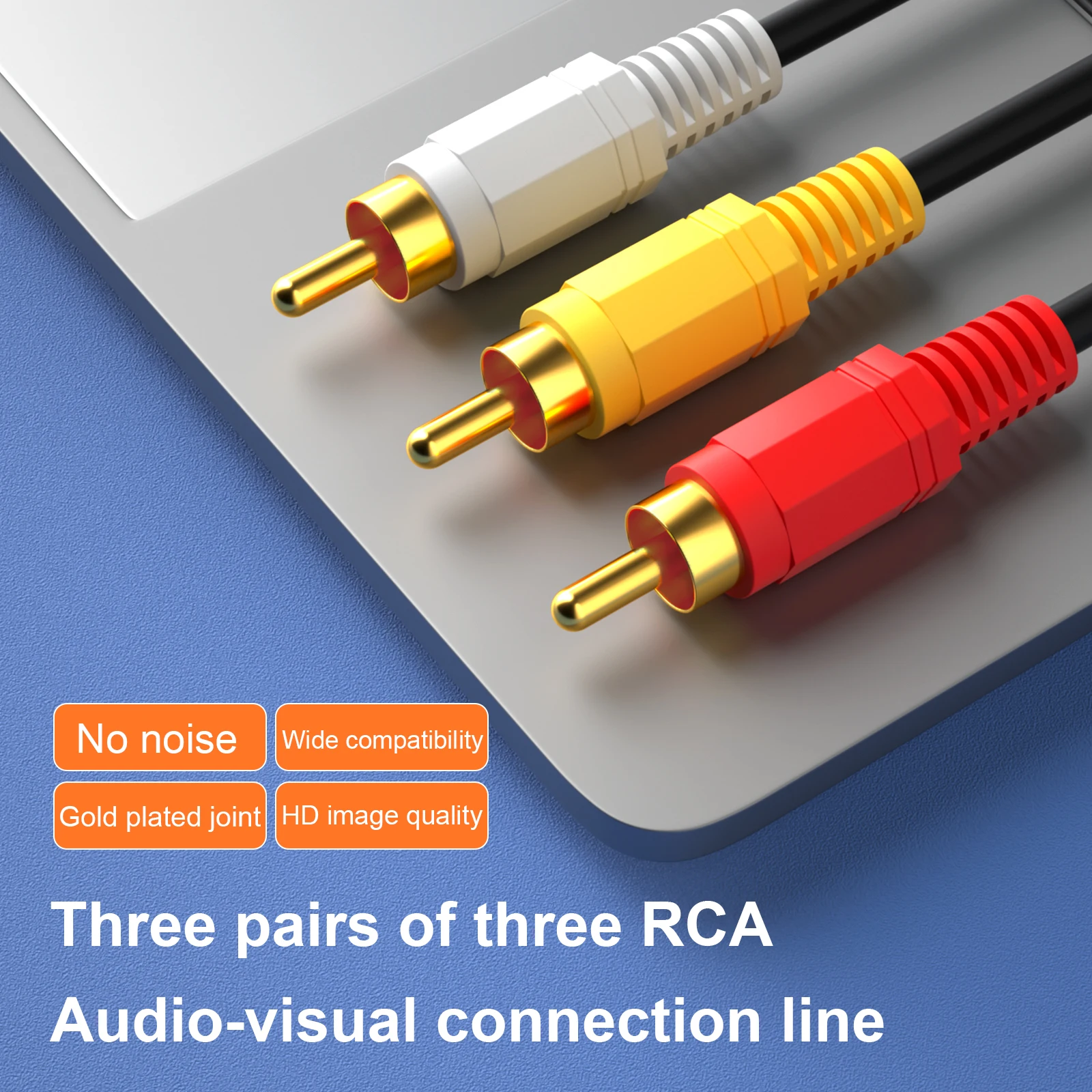 3RCA Male to 3 RCA Male Composite Audio Video AV Cable Plug 3X RCA Retail & Wholesale 1.5M 3M 5M 10M 15M 20M 10 FT