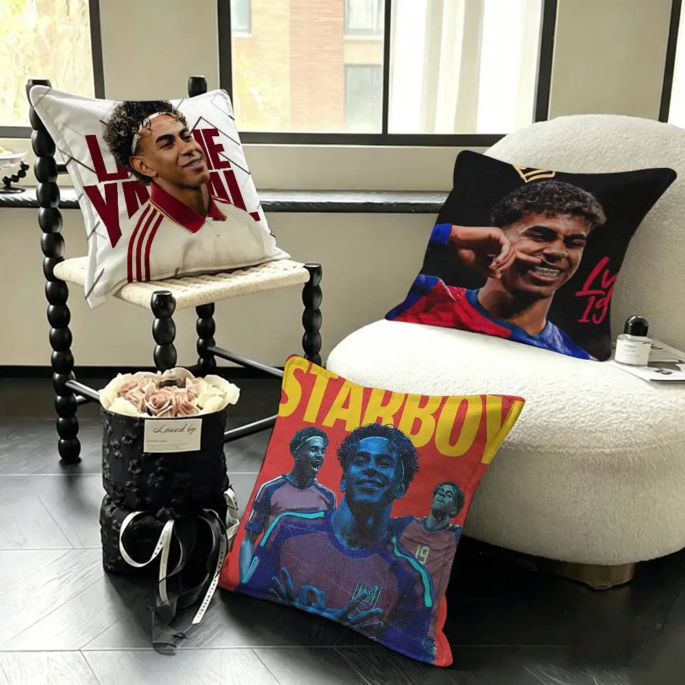 Football L-Lamine 19 Y-Yamal Various Sizes Square Pillow Case For Car Home Bedchamber Decor