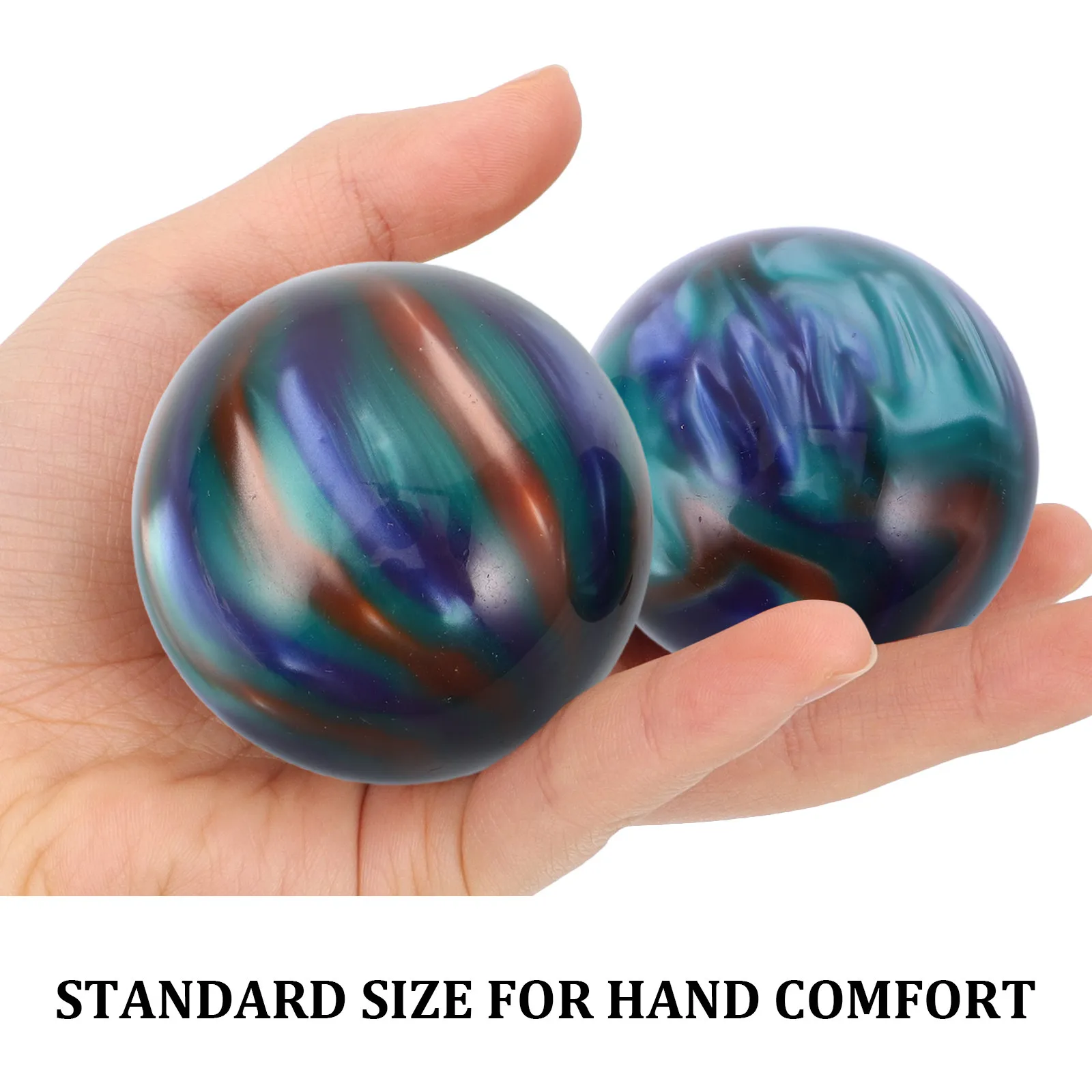 1Pair Chinese Health Stress Balls 2 Inch Resin Baoding Balls Hand Strengthener Hand Therapy for Seniors Home Fitness
