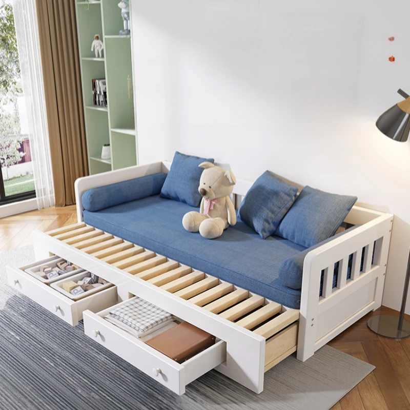 

Loft 200×180cm Drawers Beds Double Storage Modern Space Saving Children Bed Double Folding White Camas De Dormitorio Furniture