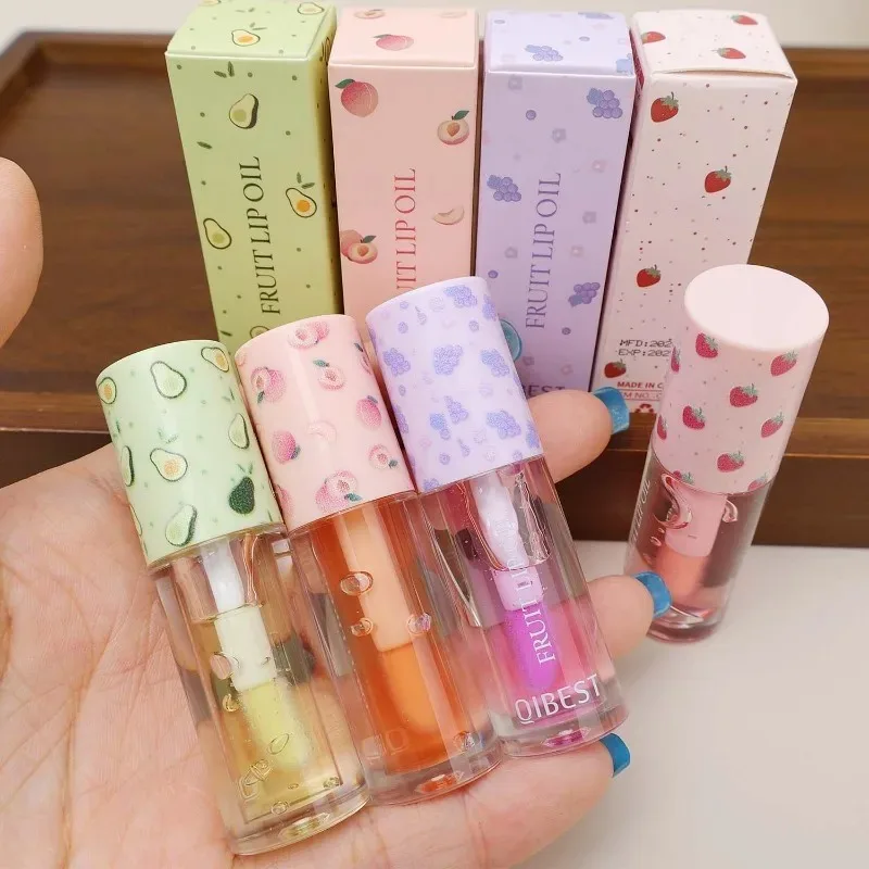 Idratante Sapori di frutta Olio per labbra Idratante Specchio lucido Luce Labbra Cura Trucco Cosmetico Idratante Trasparente Acqua Lucidalabbra