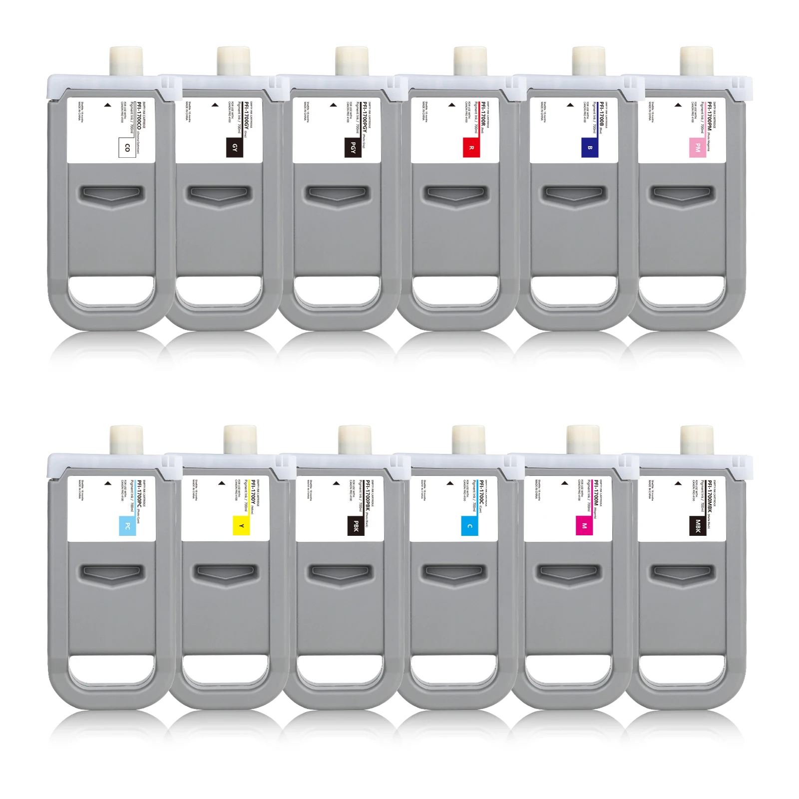 PFI1700 PFI-1700 700ml Compatible Cartridge With Pigment Ink With One Time Use Chip for Canon Pro 2000 4000 4000s 6000 Printer