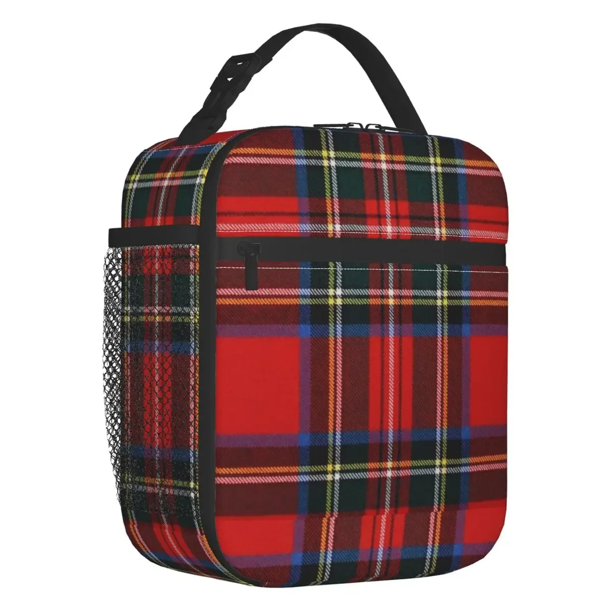 Royal Modern Tartan Resuable Lunch Boxes Multifunction Checkered Texture Thermal Cooler Food Insulated Lunch Bag Office Work