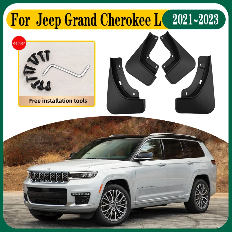 

Автомобильные брызговики для Jeep Grand Cherokee L 2023, аксессуары 2021 2022, 4X брызговики, передние и задние крылья, автомобильные аксессуары