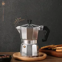 Octagonal Coffee Maker Moka Pot with Stainless Steel Filter Aluminum Espresso Kettle 50ml 100ml 150ml 300ml 450ml