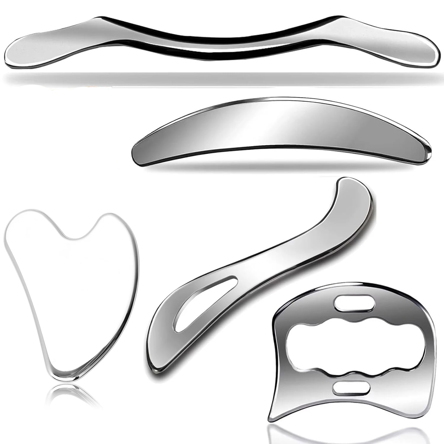 

Массажный скребок Гуаша из нержавеющей стали, инструменты IASTM для Гуаша, помогают снять боль в мышцах, скребок для мобилизации мягких тканей