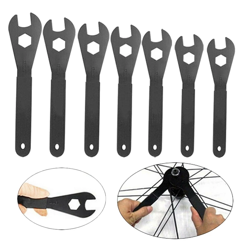 BOY 7Pcs Bike Hub Cone Wrench Wheel Axle Pedal Spanner Repair Tool 13-19mm Bicycle Head Open Cone Spanner Wrench