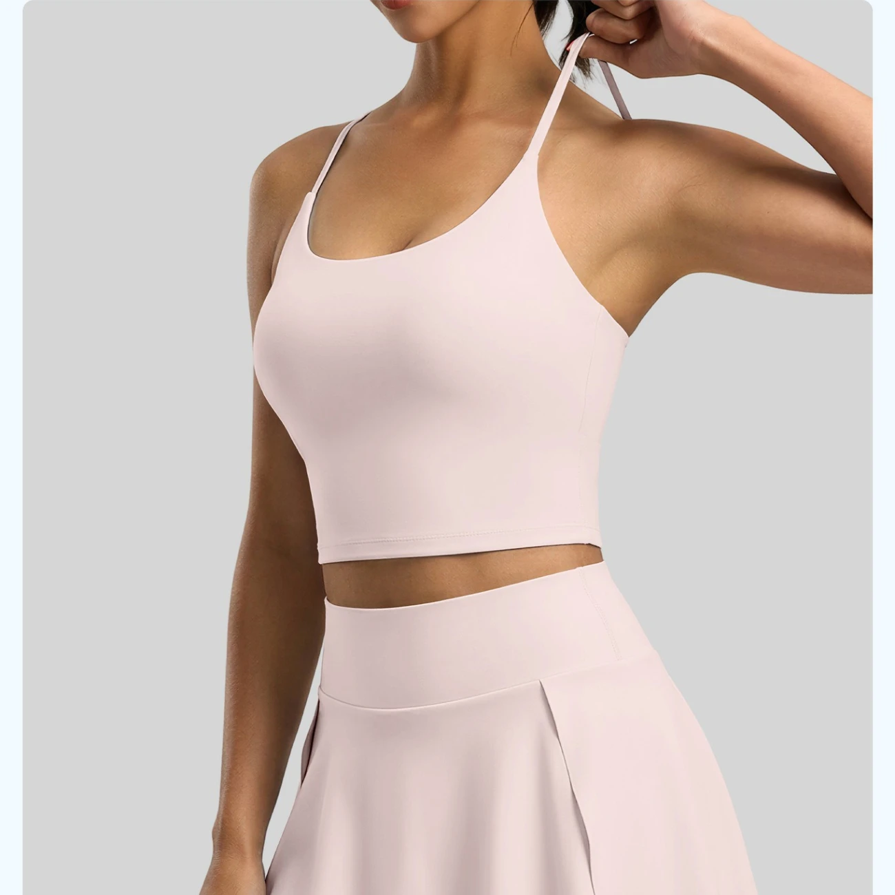 New Women's Sports Backless Cross-Back High-Stretch Tank Top with Built-in Cups Shock-Absorbing Fitness Top Yoga Tank Top Sexy
