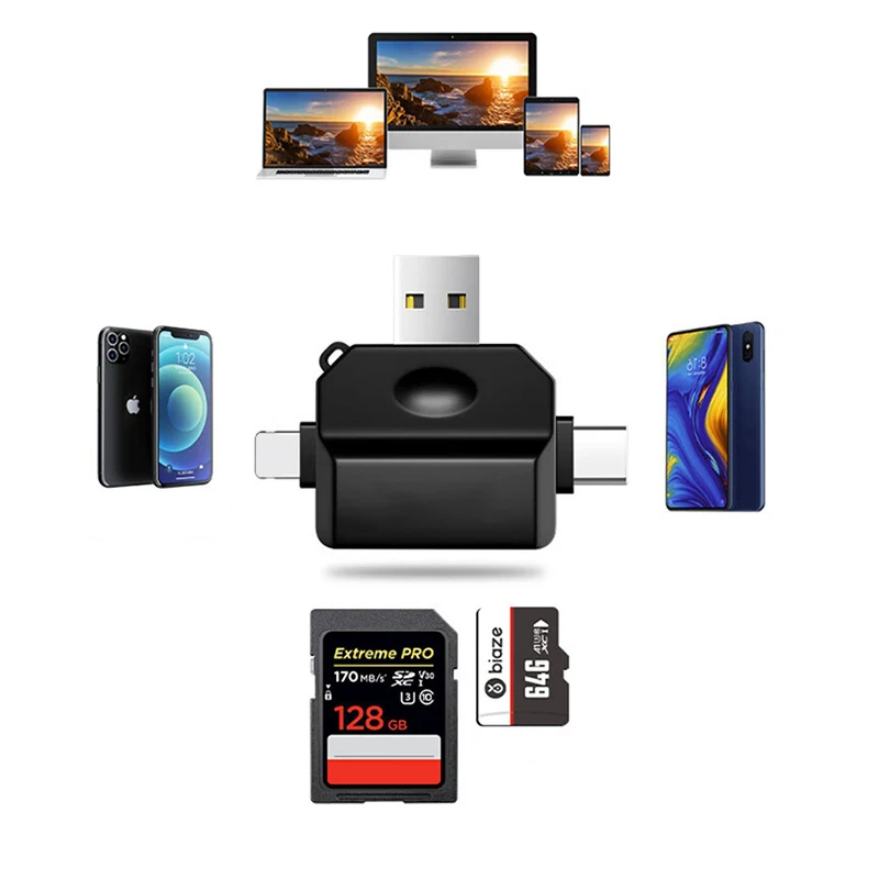 3-in-1 Card Reader High-Speed USB 3.0 Adapter For SD/TF Camera Fast Card Reader Computer And Mobile Card Reader SDU Adapter