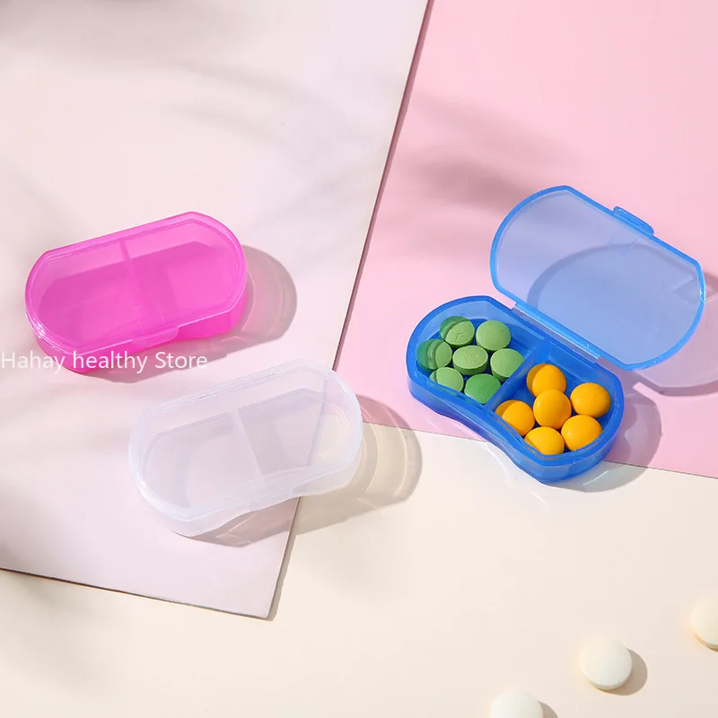 

Pill Box Mini Pill Case 2 Grids Tablet Pill Organizer Case Dispenser Travel Tablet Holder Container Medicine Drug Storage Box