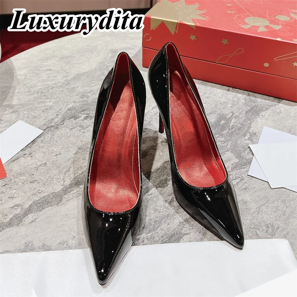 

Top Quality Womens High Heels 0-12cm Luxury Fashion Ladies Sandals Designer Classic Red Heel Real Leather sole Mules Shoes 1768