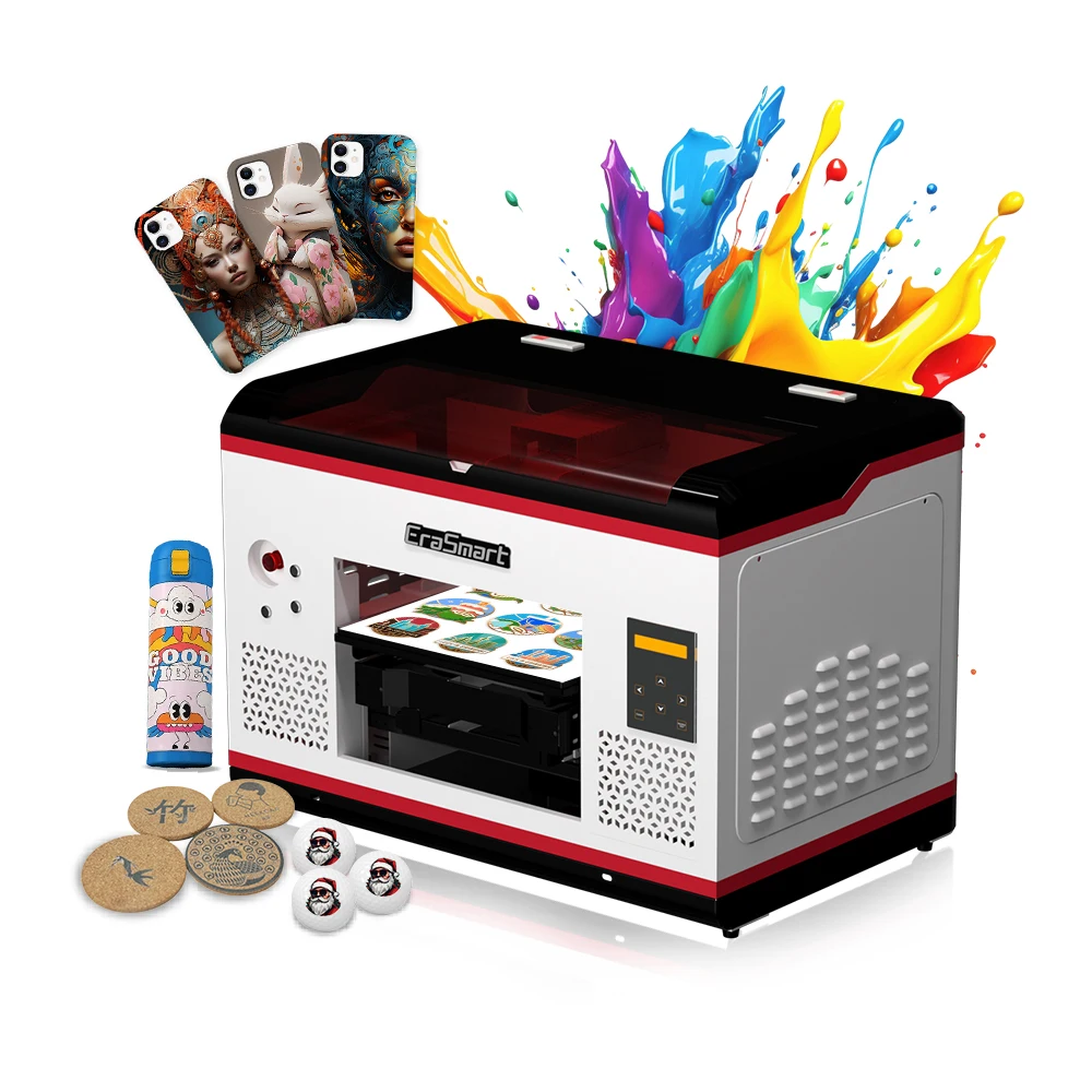 Erasmart CCD Scanning Visual Positioning UV Flatbed Printer Glass Wood Vision Positioning A3 UV Printer