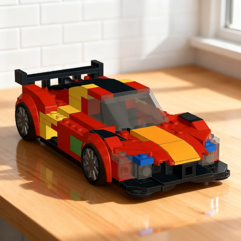 175pcs MOC Cars Farrari Lmdh 499p Model Building Blocks Architecture Art Craft Idea Assemble Display Collection Creative Brick