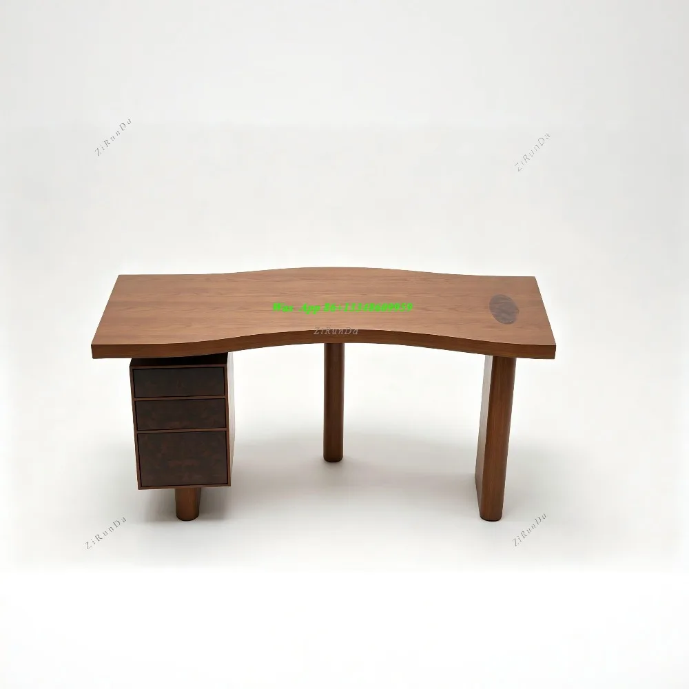 Medieval Style Solid Wood Special-shaped Desk Nordic Simple Writing Desk Tree Tumor Bark Desk High-end Study Workbench