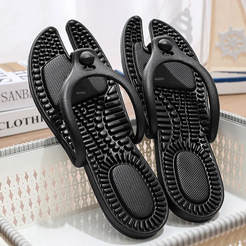 Hot Sell Outdoor Travel Folding Massage Slippers Hotel Slippers New Men's Platform Flip Flops Bathroom Home Women Non-slip Slide