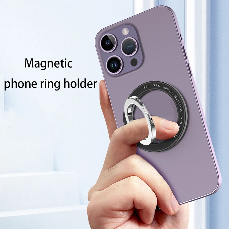 

Magnetic Phone Ring Holder Anti-drop Handheld Grip Portable Desktop Stand for Magnetic Charging Cell Phones Travel Use