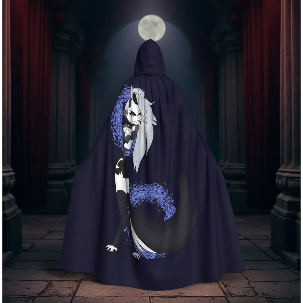 

Loona Collage Helluva Boss Anime Long Hooded Cloak Witch Medieval Costume Cosplay Cape HalloweenParty Adult Unisex