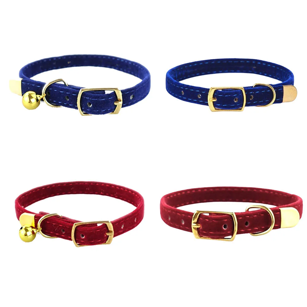 Cat Collar With Bell Safety Cat Collars Adjustable Puppy Dog Collar For Small Dog Kittens Solid Pet Collar Products Cat Necklace