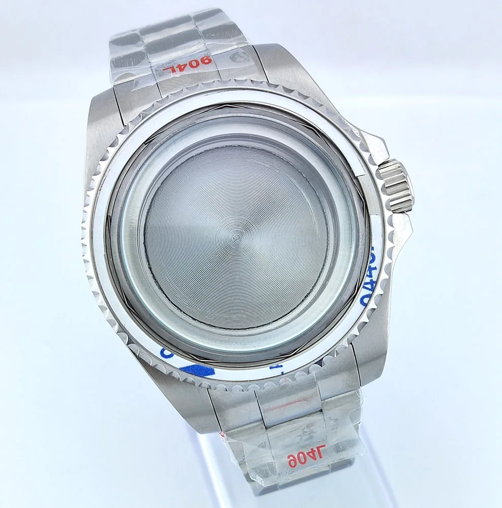 Boîtier de montre NH35 43mm, boîtier en acier inoxydable 904L, verre saphir, étanche, adapté au mouvement NH35/NH36