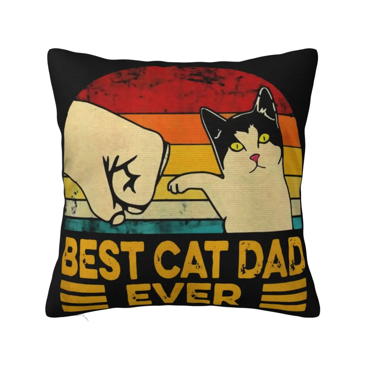 Vintage Best Cat Dad Ever Men's S Funny Daddy Father Daddy Gift Humor Rounds Pure Cotton Big Size Pillow Case